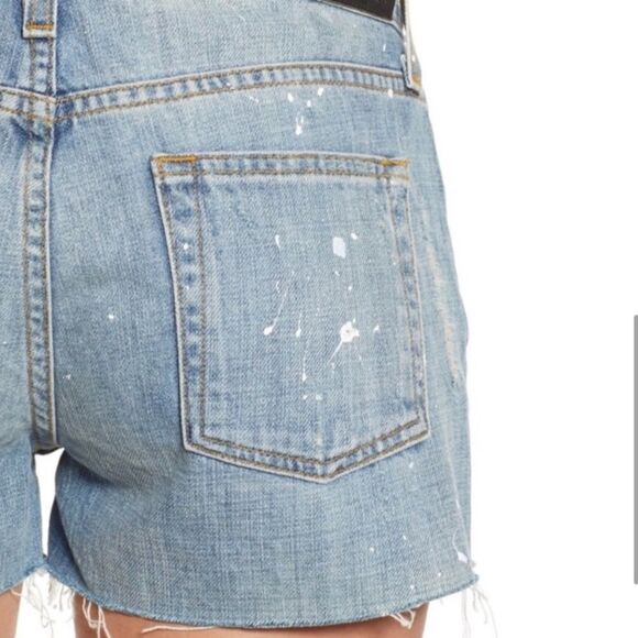 Rails Austin Blue Distressed Paint Splatter Denim Short Festival Concert Boho - Picture 4 of 16